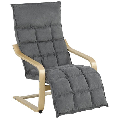 HOMCOM Modern Accent Chair, Leisure Lounge Chair Armchair with Footrest, Plush Cushion, Curved Legs and Arms Additional View 30