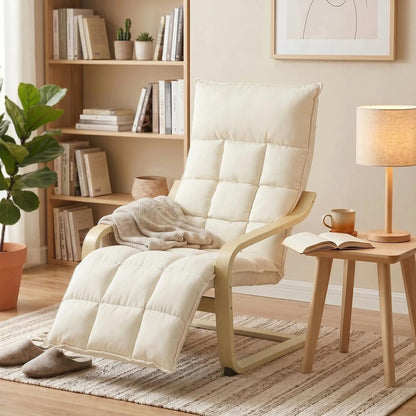 HOMCOM Modern Accent Chair, Leisure Lounge Chair Armchair with Footrest, Plush Cushion, Curved Legs and Arms Additional View 8