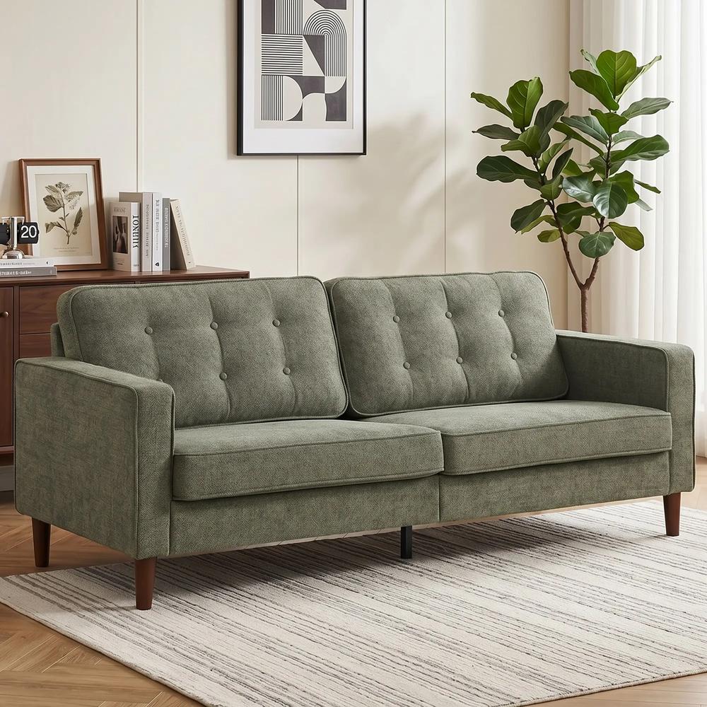 HOMCOM 3 Seater Sofa Button Tufted Upholstered Couch with Wood Legs for Living Room Additional View 16