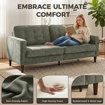 HOMCOM 3 Seater Sofa Button Tufted Upholstered Couch with Wood Legs for Living Room Additional View 18