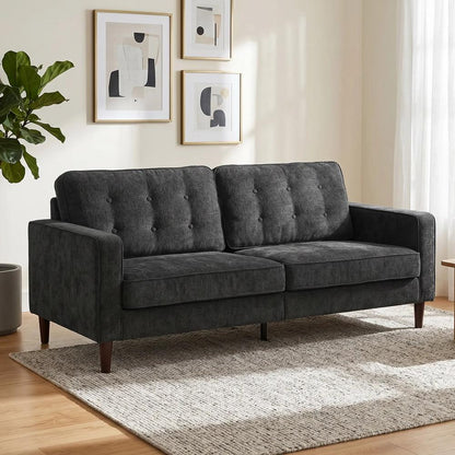 HOMCOM 3 Seater Sofa Button Tufted Upholstered Couch with Wood Legs for Living Room Additional View 2