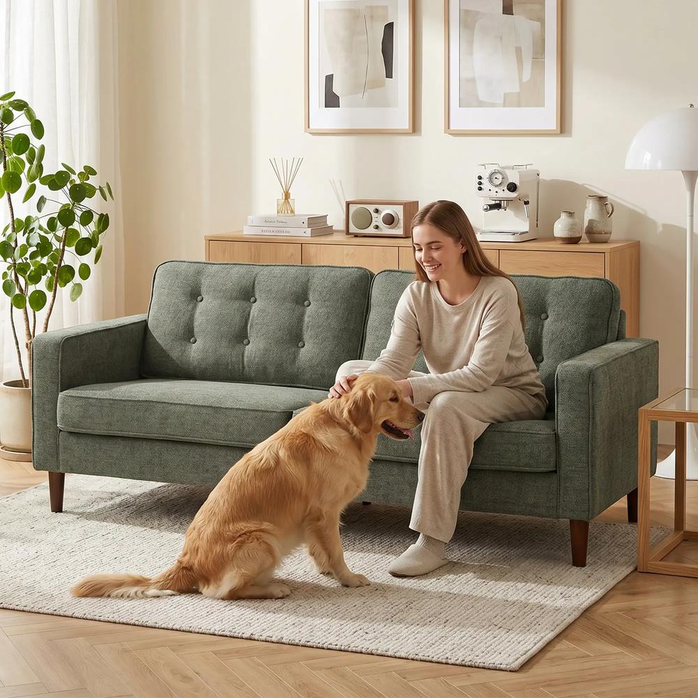 HOMCOM 3 Seater Sofa Button Tufted Upholstered Couch with Wood Legs for Living Room Additional View 21