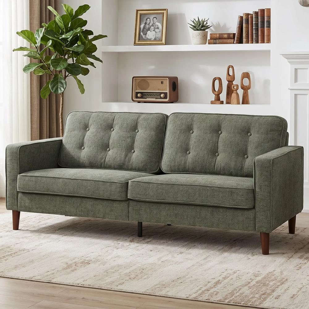 HOMCOM 3 Seater Sofa Button Tufted Upholstered Couch with Wood Legs for Living Room Additional View 27