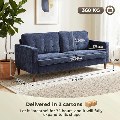 HOMCOM 3 Seater Sofa Button Tufted Upholstered Couch with Wood Legs for Living Room Additional View 31