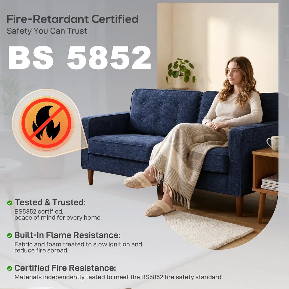 HOMCOM 3 Seater Sofa Button Tufted Upholstered Couch with Wood Legs for Living Room Additional View 35