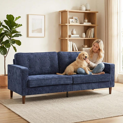 HOMCOM 3 Seater Sofa Button Tufted Upholstered Couch with Wood Legs for Living Room Additional View 36