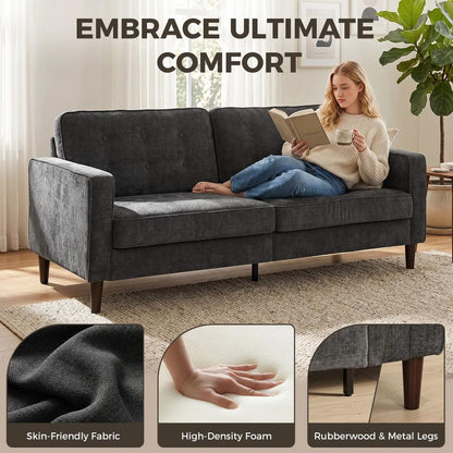 HOMCOM 3 Seater Sofa Button Tufted Upholstered Couch with Wood Legs for Living Room Additional View 4