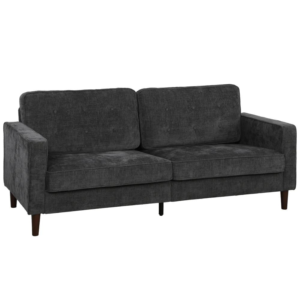 HOMCOM 3 Seater Sofa Button Tufted Upholstered Couch with Wood Legs for Living Room