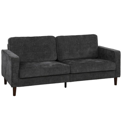 HOMCOM 3 Seater Sofa Button Tufted Upholstered Couch with Wood Legs for Living Room