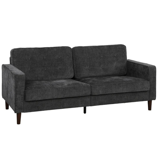 HOMCOM 3 Seater Sofa Button Tufted Upholstered Couch with Wood Legs for Living Room