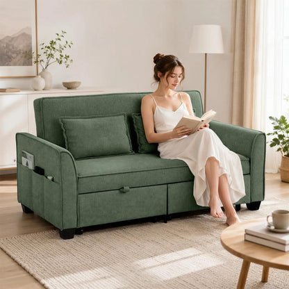 HOMCOM 2 Seater Sofa Bed, 4-in-1 L-Shaped Convertible Pull-Out Sleeper Sofa with Adjustable Backrest Side Pockets Additional View 14
