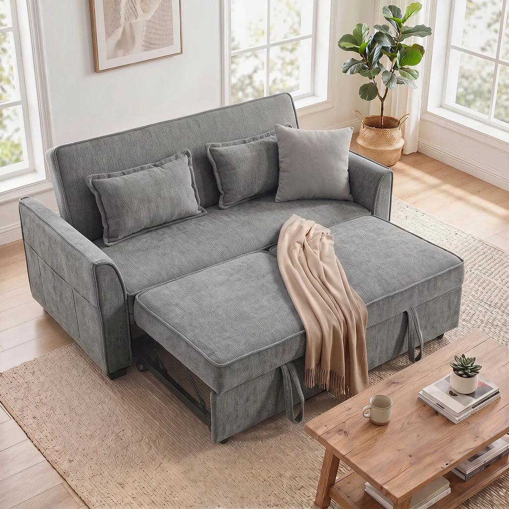 HOMCOM 2 Seater Sofa Bed, 4-in-1 L-Shaped Convertible Pull-Out Sleeper Sofa with Adjustable Backrest Side Pockets Additional View 17