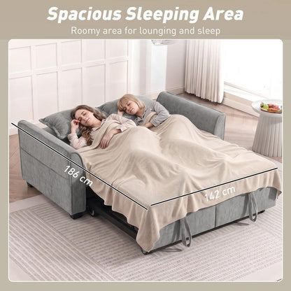 HOMCOM 2 Seater Sofa Bed, 4-in-1 L-Shaped Convertible Pull-Out Sleeper Sofa with Adjustable Backrest Side Pockets Additional View 22