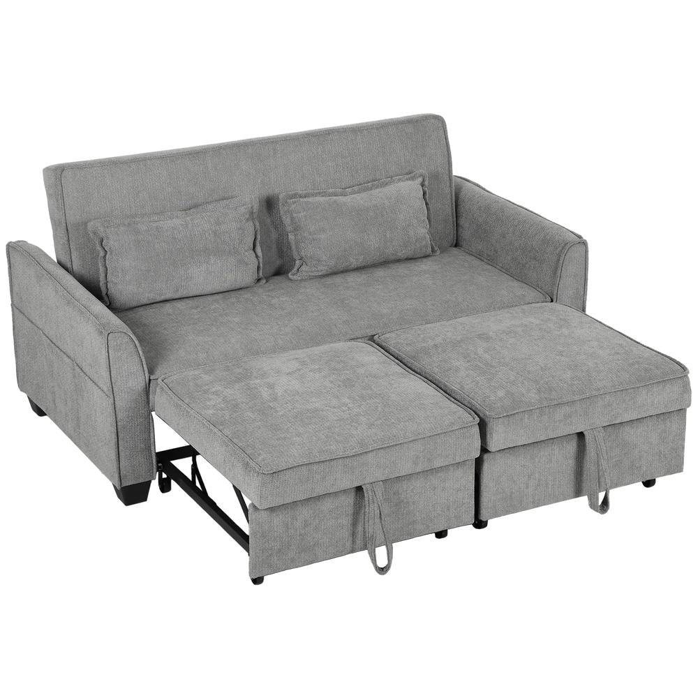 HOMCOM 2 Seater Sofa Bed, 4-in-1 L-Shaped Convertible Pull-Out Sleeper Sofa with Adjustable Backrest Side Pockets Additional View 30