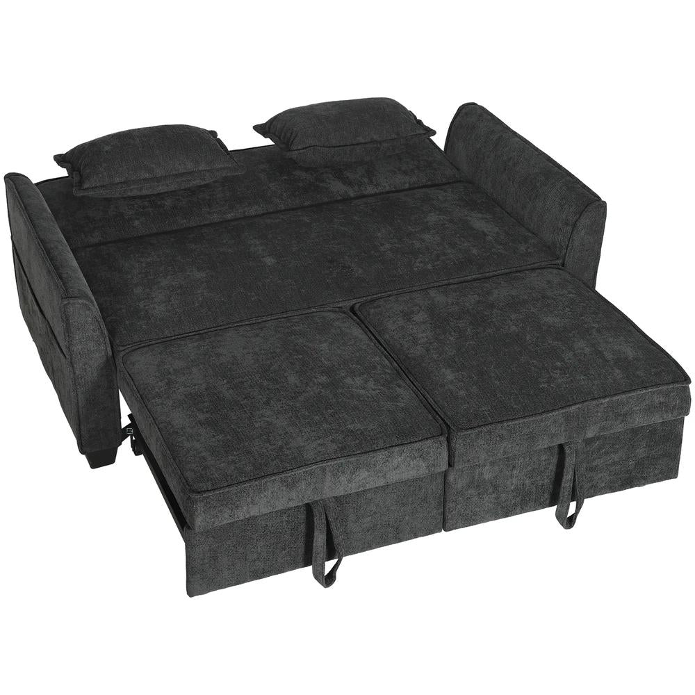 HOMCOM 2 Seater Sofa Bed, 4-in-1 L-Shaped Convertible Pull-Out Sleeper Sofa with Adjustable Backrest Side Pockets Additional View 31