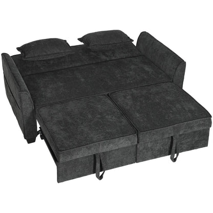 HOMCOM 2 Seater Sofa Bed, 4-in-1 L-Shaped Convertible Pull-Out Sleeper Sofa with Adjustable Backrest Side Pockets Additional View 31