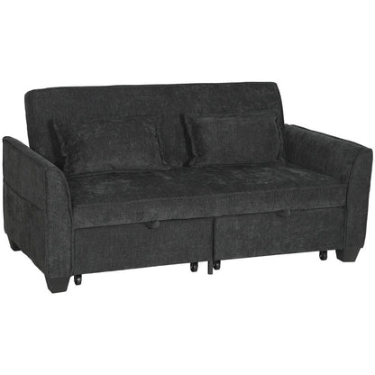 HOMCOM 2 Seater Sofa Bed, 4-in-1 L-Shaped Convertible Pull-Out Sleeper Sofa with Adjustable Backrest Side Pockets Additional View 45