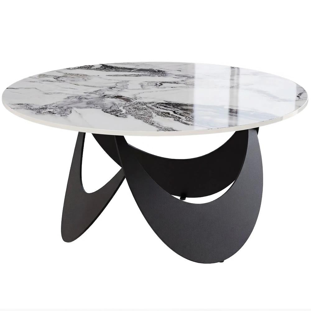 HOMCOM Coffee Table Sintered Stone Top Adjustable Foot Pads Modern Centre Table for Living Room Additional View 12