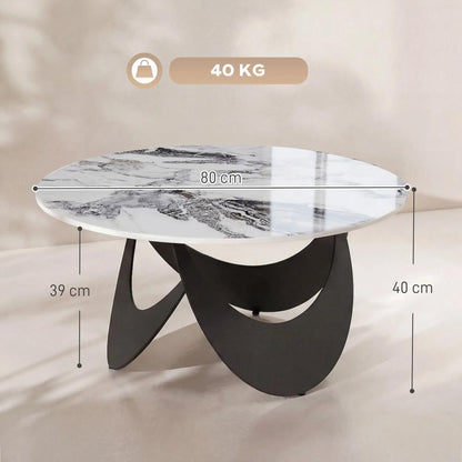HOMCOM Coffee Table Sintered Stone Top Adjustable Foot Pads Modern Centre Table for Living Room Additional View 14