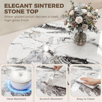 HOMCOM Coffee Table Sintered Stone Top Adjustable Foot Pads Modern Centre Table for Living Room Additional View 16