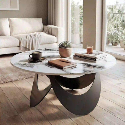 HOMCOM Coffee Table Sintered Stone Top Adjustable Foot Pads Modern Centre Table for Living Room Additional View 19