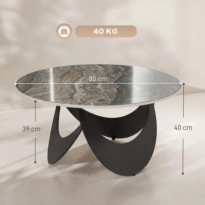 HOMCOM Coffee Table Sintered Stone Top Adjustable Foot Pads Modern Centre Table for Living Room Additional View 3