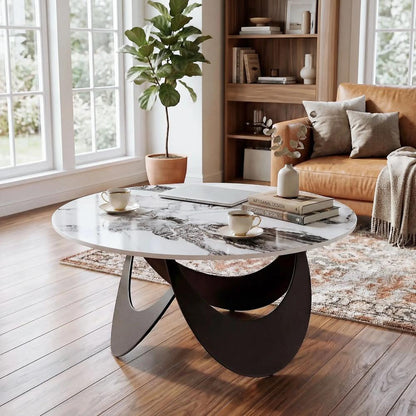 HOMCOM Coffee Table Sintered Stone Top Adjustable Foot Pads Modern Centre Table for Living Room Additional View 21
