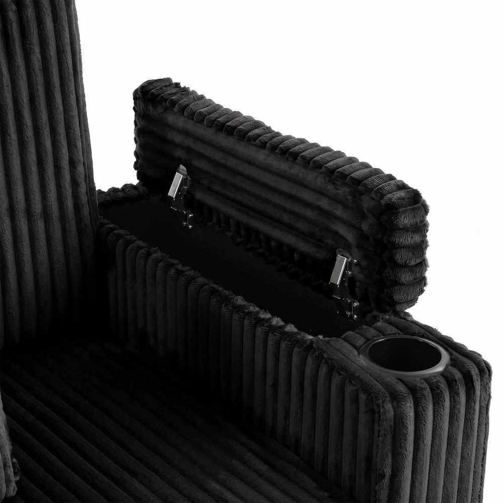 HOMCOM 2 Seater Sofa Bed, Pull Out Sleeper Sofa w/ Adjustable Backrest, Storage Armrests, Cup Holders, Side Pockets Additional View 10