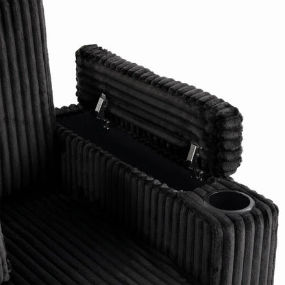 HOMCOM 2 Seater Sofa Bed, Pull Out Sleeper Sofa w/ Adjustable Backrest, Storage Armrests, Cup Holders, Side Pockets Additional View 10