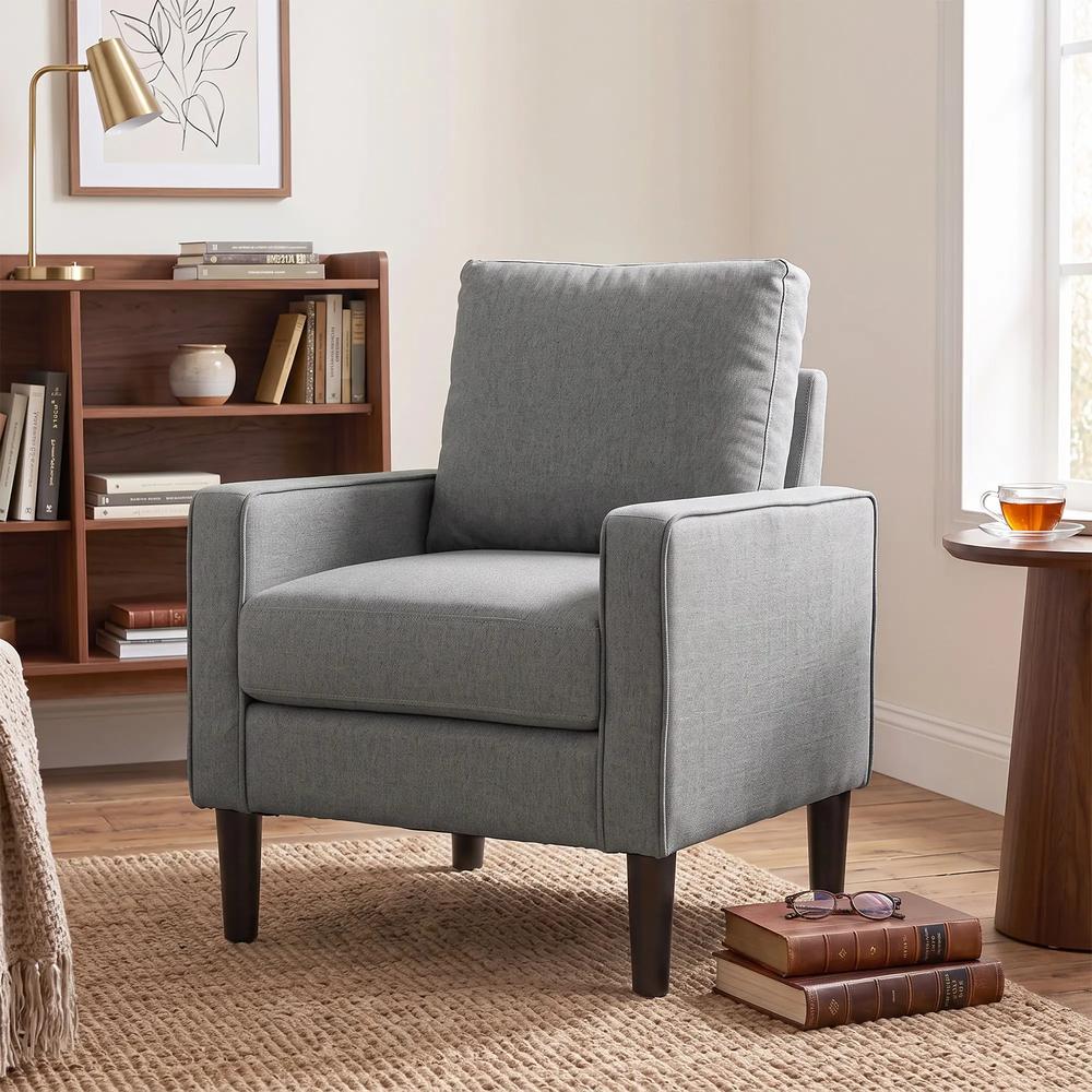 HOMCOM Accent Chair, Removable Pillow Linen Armchair with Comfy Spring Cushion for Living Room, Bedroom, Study Additional View 14