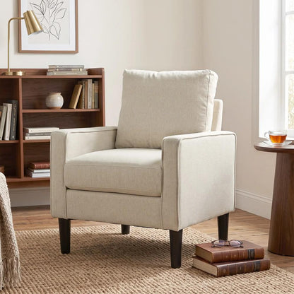 HOMCOM Accent Chair, Removable Pillow Linen Armchair with Comfy Spring Cushion for Living Room, Bedroom, Study Additional View 29