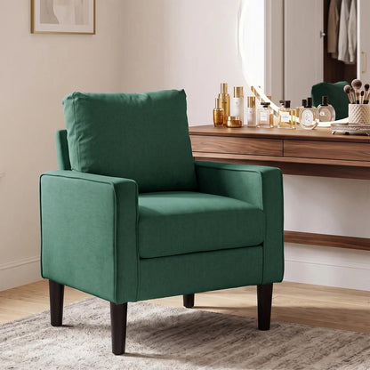 HOMCOM Accent Chair, Removable Pillow Linen Armchair with Comfy Spring Cushion for Living Room, Bedroom, Study Additional View 32