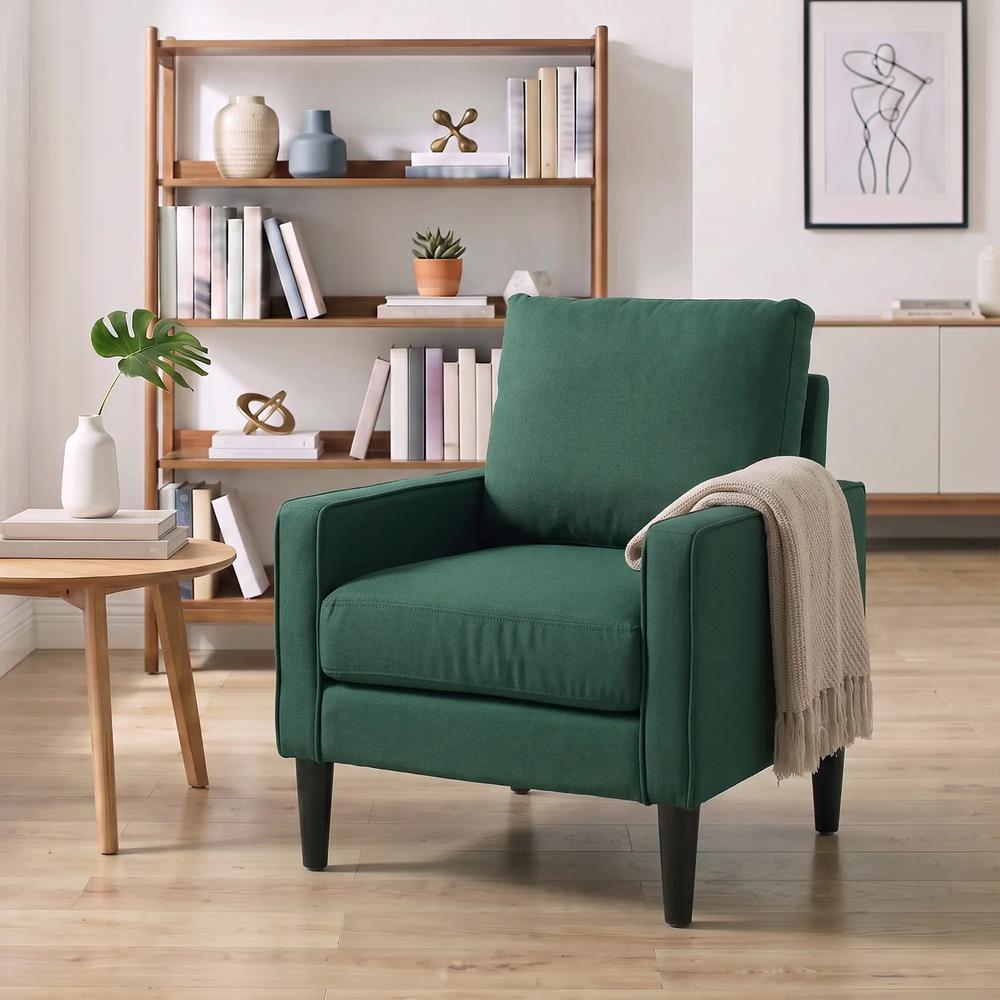 HOMCOM Accent Chair, Removable Pillow Linen Armchair with Comfy Spring Cushion for Living Room, Bedroom, Study Additional View 39