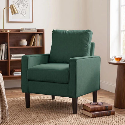 HOMCOM Accent Chair, Removable Pillow Linen Armchair with Comfy Spring Cushion for Living Room, Bedroom, Study Additional View 44