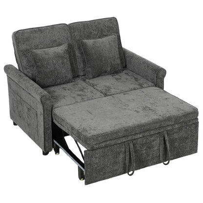 HOMCOM 2 Seater Sofa Bed 3-in-1 Convertible Chenille Pull Out Sleeper Sofa with 5-Position Adjustable Backrest Additional View 15