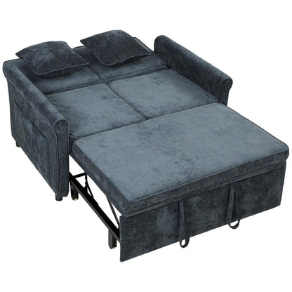 HOMCOM 2 Seater Sofa Bed 3-in-1 Convertible Chenille Pull Out Sleeper Sofa with 5-Position Adjustable Backrest Additional View 16