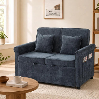 HOMCOM 2 Seater Sofa Bed 3-in-1 Convertible Chenille Pull Out Sleeper Sofa with 5-Position Adjustable Backrest Additional View 24
