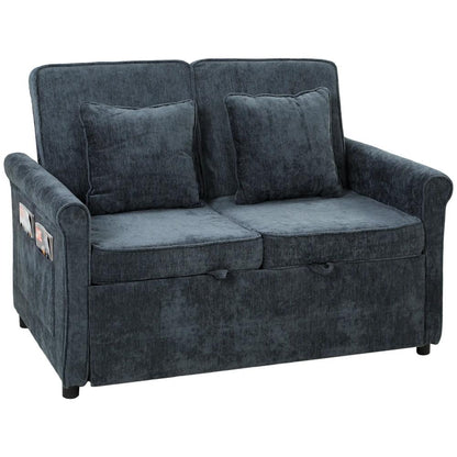 HOMCOM 2 Seater Sofa Bed 3-in-1 Convertible Chenille Pull Out Sleeper Sofa with 5-Position Adjustable Backrest Additional View 30