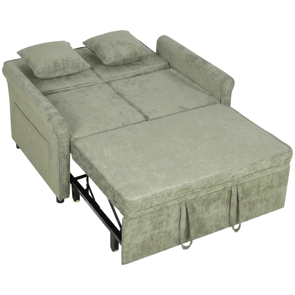 HOMCOM 2 Seater Sofa Bed 3-in-1 Convertible Chenille Pull Out Sleeper Sofa with 5-Position Adjustable Backrest Additional View 31