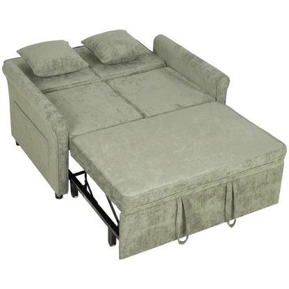HOMCOM 2 Seater Sofa Bed 3-in-1 Convertible Chenille Pull Out Sleeper Sofa with 5-Position Adjustable Backrest Additional View 31
