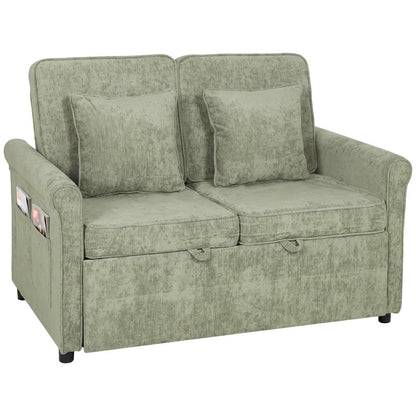 HOMCOM 2 Seater Sofa Bed 3-in-1 Convertible Chenille Pull Out Sleeper Sofa with 5-Position Adjustable Backrest Additional View 45