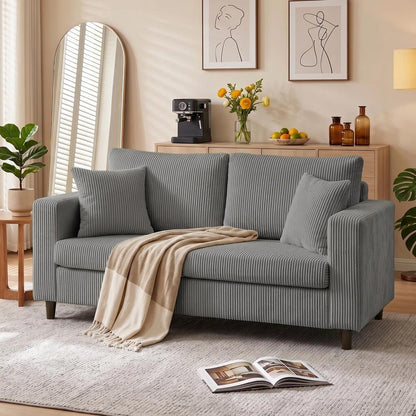 HOMCOM Loveseat Sofa with Wide Seat, Corduroy 2 Seater Couch with Deep Seat, Spring Cushion Additional View 14
