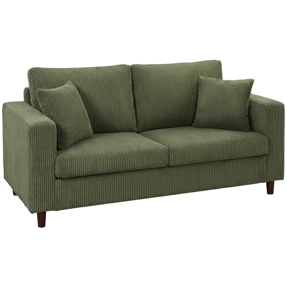 HOMCOM Loveseat Sofa with Wide Seat, Corduroy 2 Seater Couch with Deep Seat, Spring Cushion Additional View 16