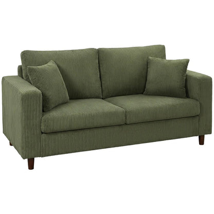 HOMCOM Loveseat Sofa with Wide Seat, Corduroy 2 Seater Couch with Deep Seat, Spring Cushion Additional View 16