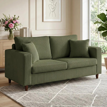 HOMCOM Loveseat Sofa with Wide Seat, Corduroy 2 Seater Couch with Deep Seat, Spring Cushion Additional View 17