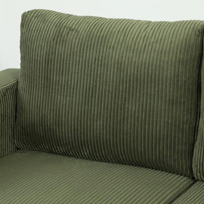 HOMCOM Loveseat Sofa with Wide Seat, Corduroy 2 Seater Couch with Deep Seat, Spring Cushion Additional View 26