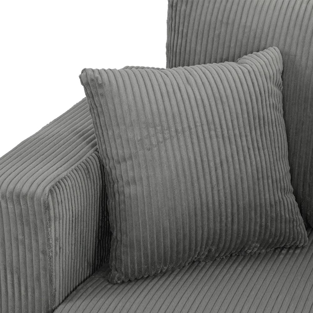 HOMCOM Loveseat Sofa with Wide Seat, Corduroy 2 Seater Couch with Deep Seat, Spring Cushion Additional View 10