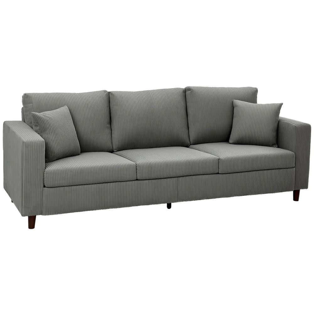 HOMCOM 3 Seater Sofa with Wide Seat, Corduroy Fabric Couch with Deep Seat, Spring Cushion Additional View 16