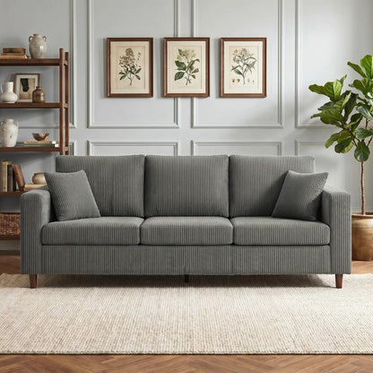 HOMCOM 3 Seater Sofa with Wide Seat, Corduroy Fabric Couch with Deep Seat, Spring Cushion Additional View 23