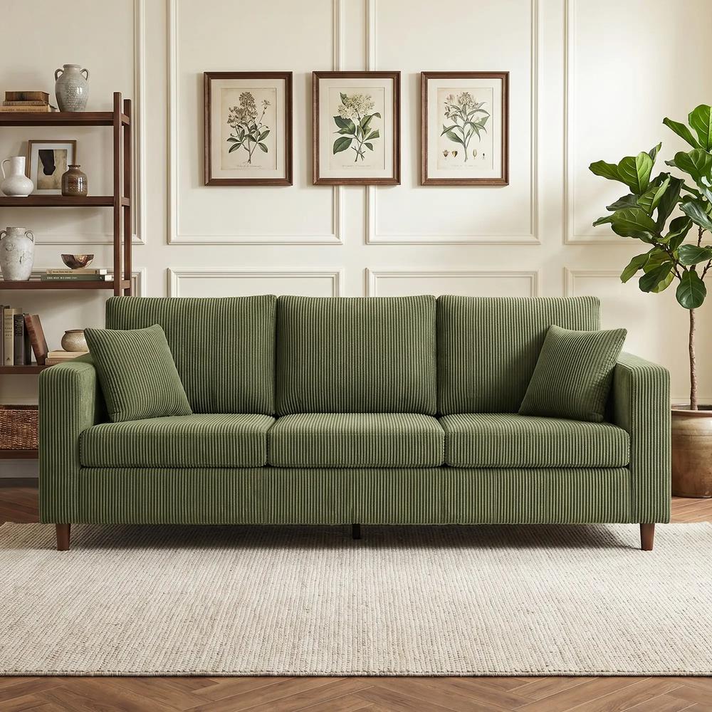 HOMCOM 3 Seater Sofa with Wide Seat, Corduroy Fabric Couch with Deep Seat, Spring Cushion Additional View 8